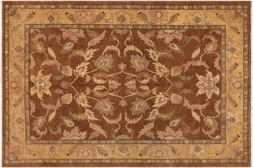 handmade Traditional Kafkaz Chobi Ziegler Brown Gold Hand Knotted RECTANGLE 100% WOOL area rug 8 x 10